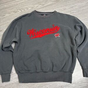 Vintage Wisconsin Badgers Crewneck Sweatshirt Size XL Embroidered Spellout